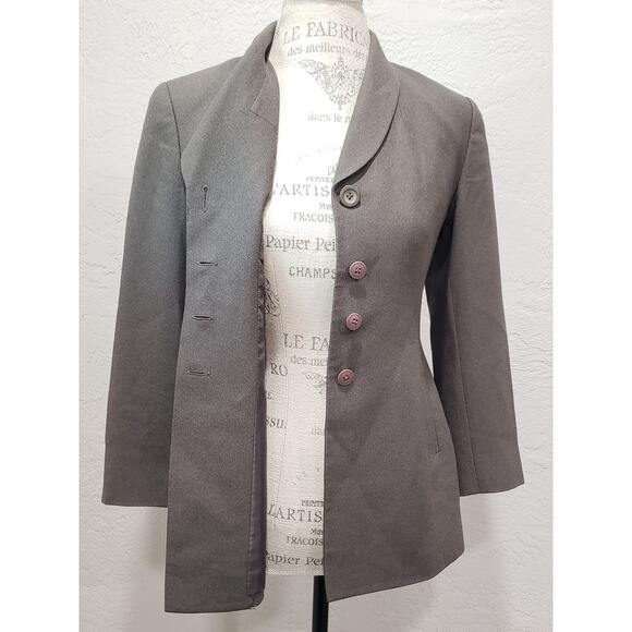 Kasper A.S.L Gray 4 Button (3 Hidden) Long Sleeved Blazer Suit Jacket - Picture 2 of 9